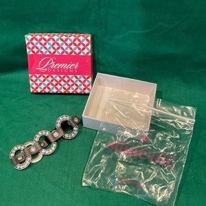 🩰 NIB Premier Designs Starlet S Gray Silver Stones  Wrap Bracelet Je…